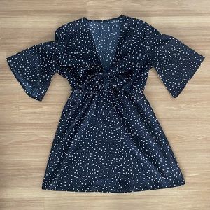 Vintage polka dot peekaboo mini dress (size small)